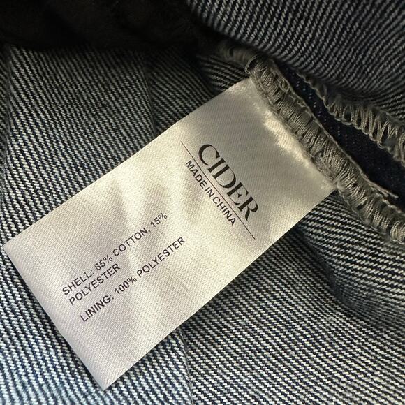 Cider Womens size Large Denim Ruffle Hem Micro Mini Skort Skirt - Picture 7 of 8